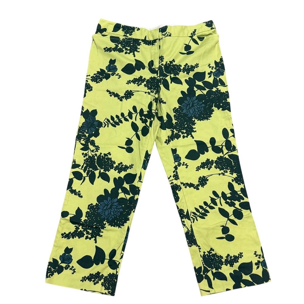 Realities Floral Print Pants Size 8 | Green Retro Y2K Mod Stretch Straight Leg
